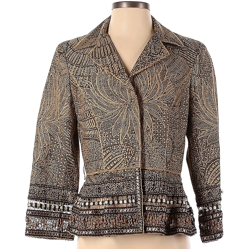 Carlisle Embellished Jacquard Brocade Peplum Blazer/Jacket- Sz. 2